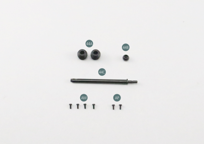 44A Driveshaft bellows (x 2) 44B Driveshaft ball joint 44C Right rear driveshaft Screw AM M 1.7 x 4 mm (x 4) Screw AP P 1.7 x 4 mm (x 2)