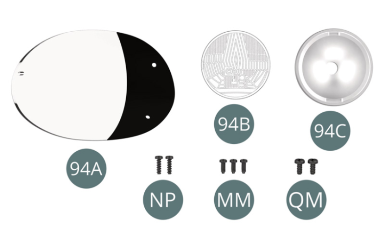 Screw NP M 1.2 x 4 mm (x 2) Screw MM M 1.2 x 3 mm (x 3) Screw QM M 1.4 x 3 mm (x 2)