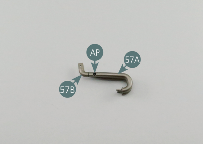 Assembler le tuyau d’échappement 57A #1 et le tuyau d’échappement 57B #2 et les fixer ensemble avec une vis AP.