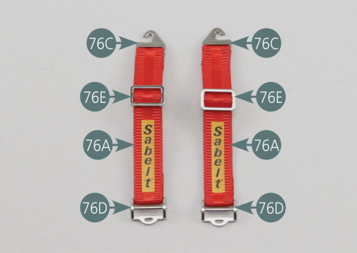 Flip the straps (76A). Remove the protective film from the double-sided tapes (76H) and bend the ends/tips of the straps to hold the attachment hooks.