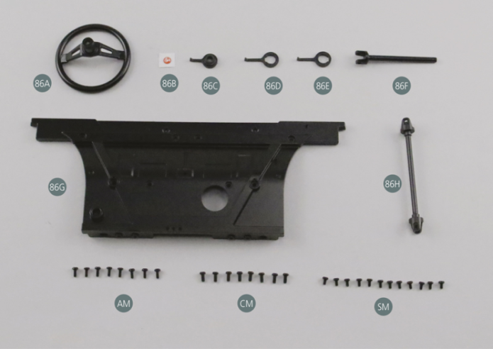 86G Firewall (neu) 86H Zwischenwelle (neu) Schraube AM M 1,7 x 4 mm (x 8) Schraube CM M 2,0 x 4 mm (x 8) Schraube SM M 1,7 x 3 mm (x 12)