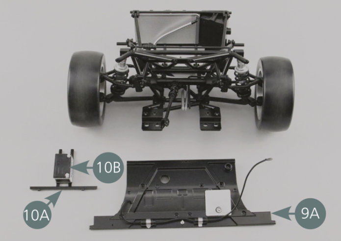 It is now possible to remove the old firewall (9A), as well as the battery (10B) and its carrier (10A).