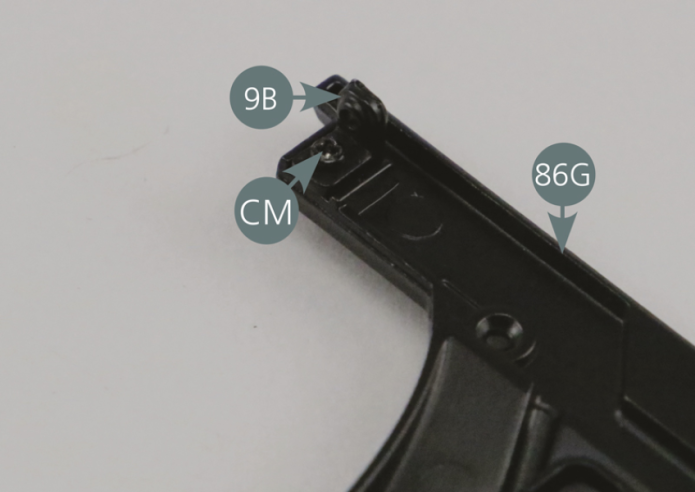 Secure the two brackets (9B) (previously detached) to the upper ends of the new firewall (86G) with two CM screws.