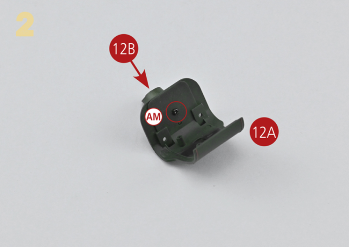 12E Drain 12F Internal reinforcement of the housingScrew AM M1.7 x 4 (3 + 1) Screw AP M1.7 x 4 (2 + 1)