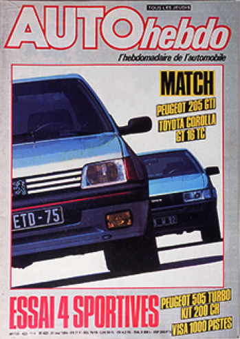 As soon as it was released, opinions were unanimous and the car was praised by the specialised press, as in this issue of Auto Hebdo of 31 May 1984.© IXO Collections SAS - Tous droits réservés. Crédits photo © Peugeot