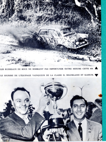 La victoire de catégorie de la Peugeot 404 de Bert Shankland et Ken Kassum à l’East African Safari de 1964 sera célébrée par la presse. © IXO Collections SAS - Tous droits réservés. Crédits photo © Peugeot