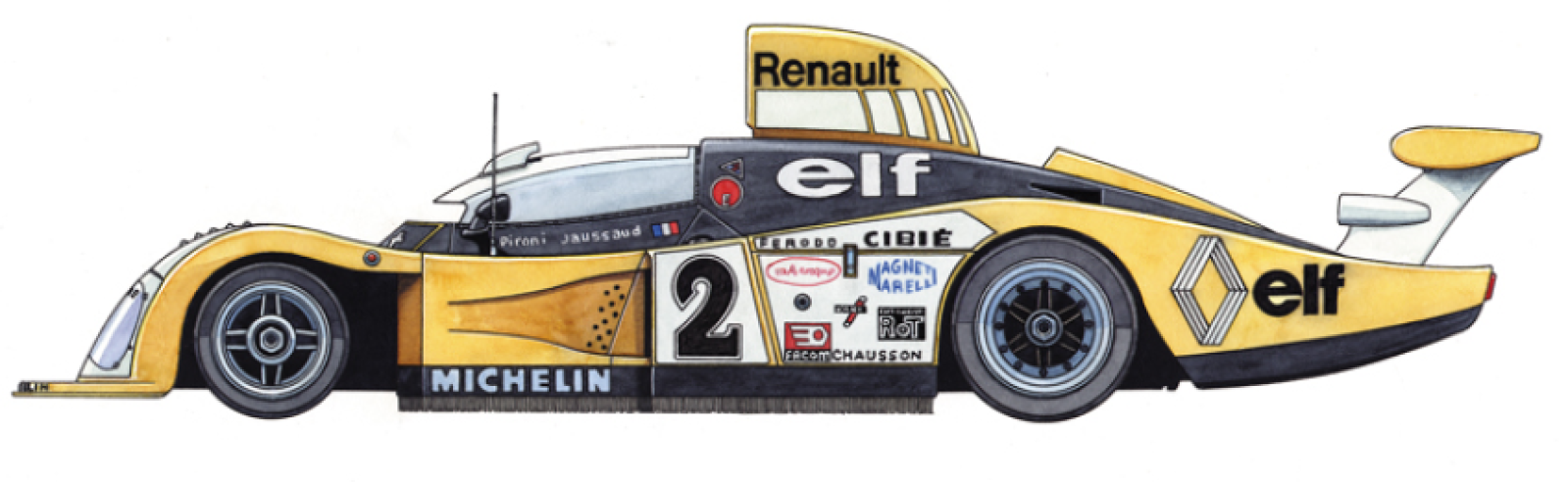 El Alpine A442B vencedor de las 24 Horas de Le Mans de 1978 se caracteriza por su cockpit burbuja y sus faldillas laterales con cepillos. © IXO Collections SAS - Tous droits réservés. Crédits photo ©  Renault D.R. / Archives et Collections