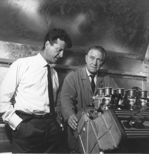 In 1967, Jean Rédélé (left) and Amédée Gordini work on the first Alpine engine that could be used in Formula 1. © IXO Collections SAS - Tous droits réservés. Crédits photo ©  Renault D.R.