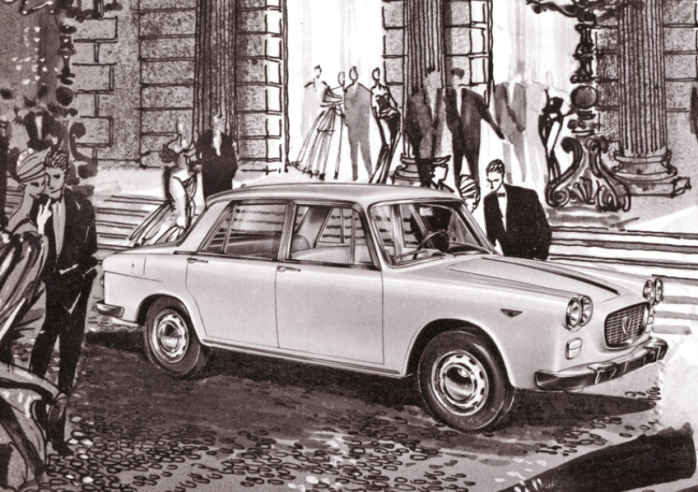 The body design of the first generation Flavia saloon was sometimes considered to be a little heavy, even though it had an original personality. © IXO Collections SAS - Tous droits réservés. Crédits photo © Lancia D.R.