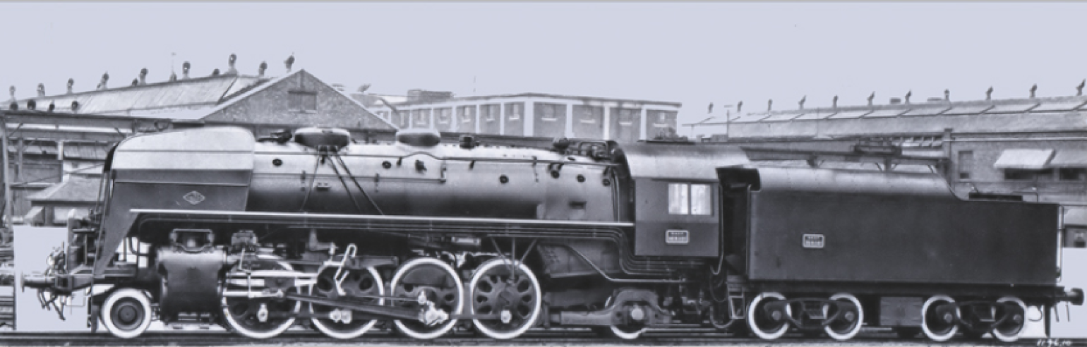 Type 141 locomotive N°141-R-1187 seen in 1950. Note that the four driving axles are fitted with American Boxpok wheels.© IXO Collections SAS - Tous droits réservés. Crédits photo © Collection Trainsconsultant-Lamming