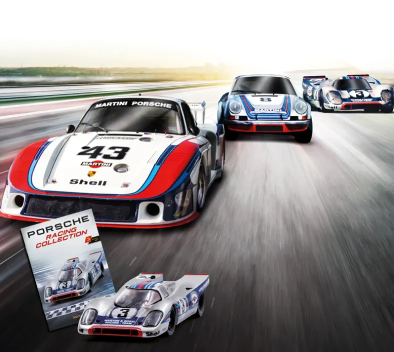 De la 917 KH victorieuse des 24h du Mans à la Carrera RS 2.7, chaque modèle 1/43 est accompagné d’un fascicule riche en récits de courses légendaires, d’images iconiques et de détails techniques fascinants.